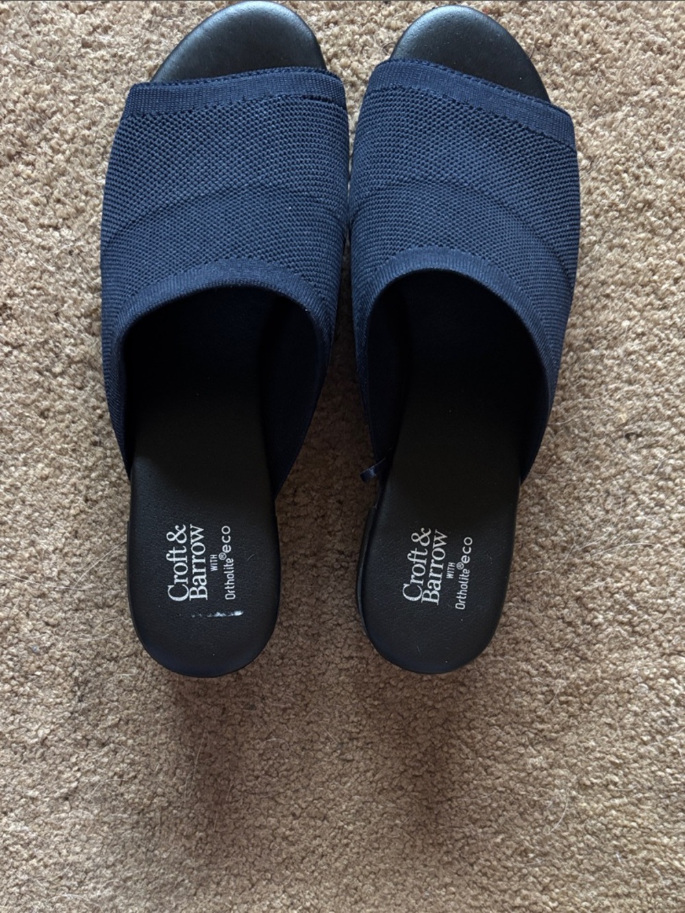 croft & barrow Navy Slide Sandals. With ortholite